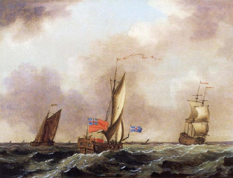 Francis Swaine A royal yacht and a merchantman in choppy seas Norge oil painting art